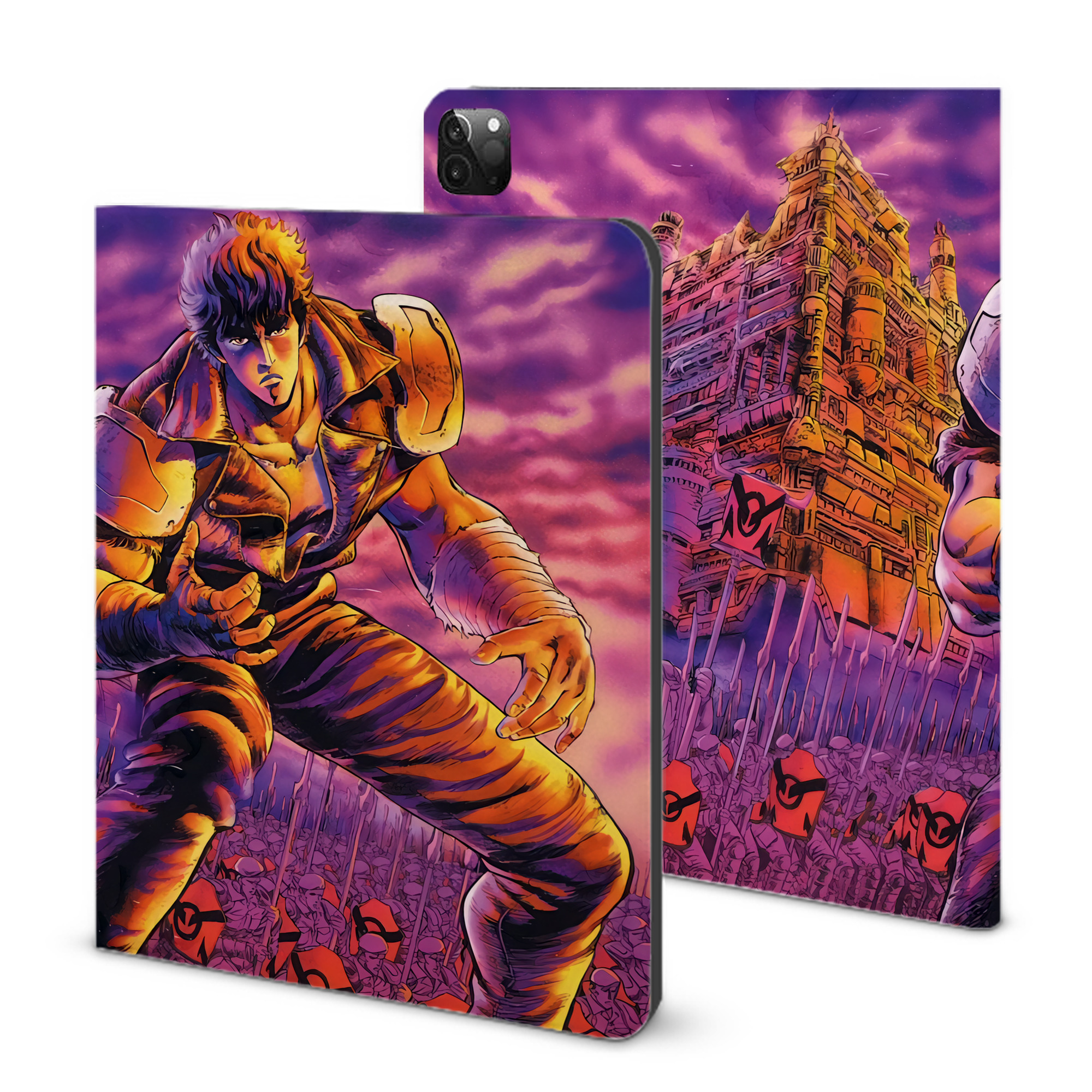 （画像用） 北斗の拳 Fist of the North Star IPadケース ペンホルダー付き ブックスタイルデザイン